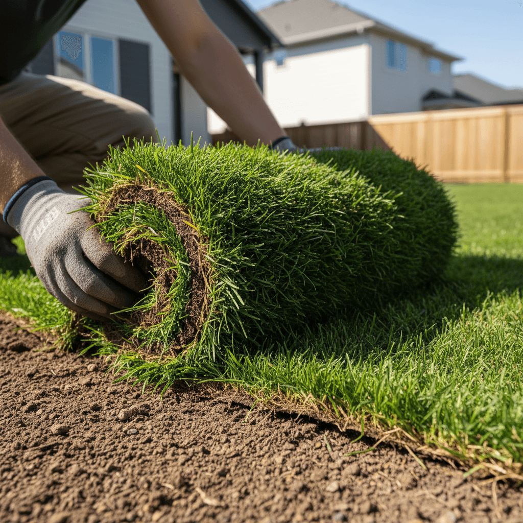 Sod installation and lawn establishment