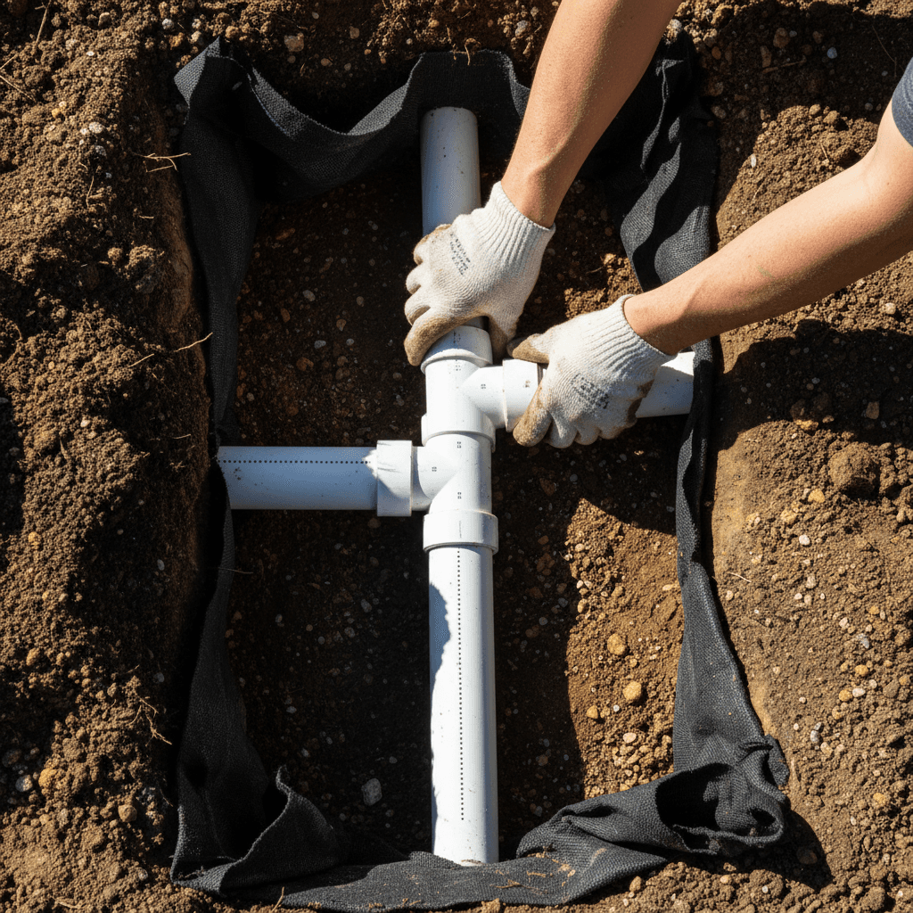 Drainage system installation detail